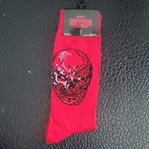 Netflix Stranger Things Upside Down Vecna 001 Henry Red Casual Crew Socks